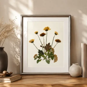 Cuadro Flores Prensadas Tallos al Viento 40x50 cm
