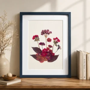 Cuadro Flores Prensadas Pasión Carmín 30x40 cm